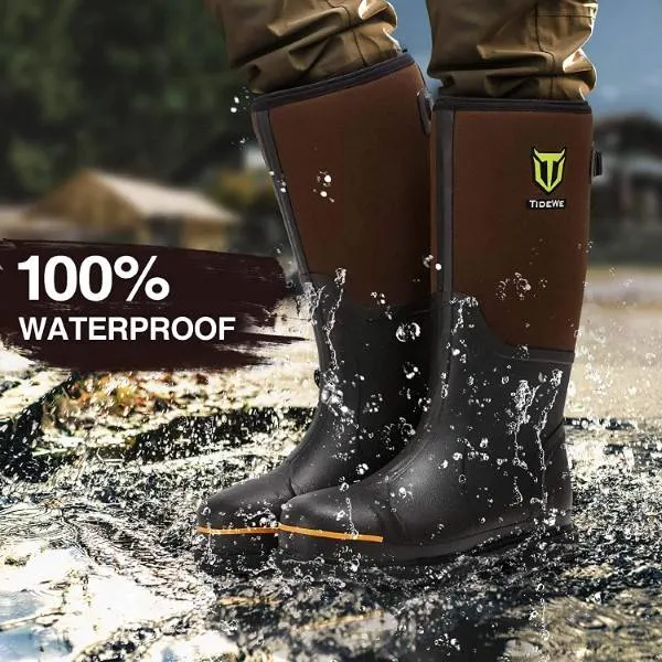 TIDEWE 6mm Neoprene Waterproof Anti Slip Rubber Work Boot Best Rubber Boots For Farm Work 2